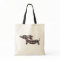 Gray Plaid Dachshund Wiener Dog Tote Bag