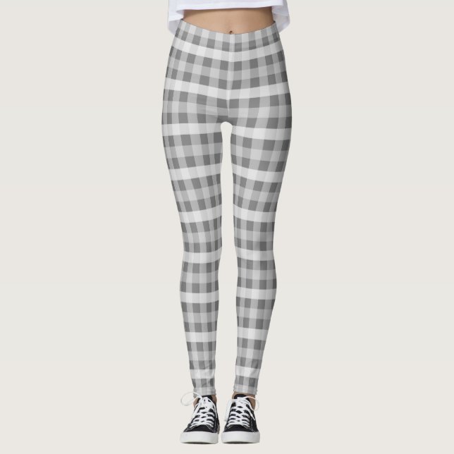 Gray Plaid Leggings (Front)