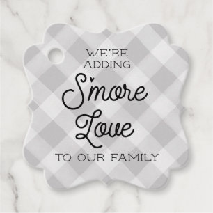 Gray Plaid S'more Love Baby Shower Favor Favor Tags