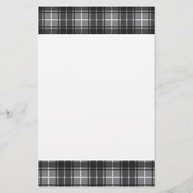 Gray Plaid Stationery (Front)