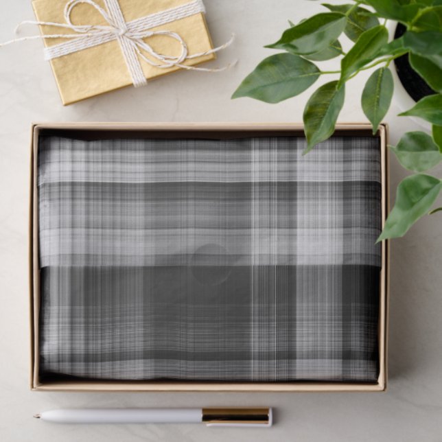 Gray Plaid Tissue Paper (Gift)