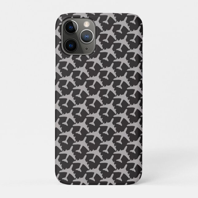 Gray Plane Airplanes Pilot Plane Aviation Aviator Case-Mate iPhone Case (Back)