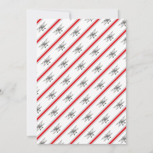 Gray Plane Red Lines Airplanes Pilot Plane Thank You Card