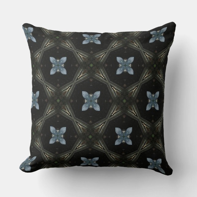 Gray Plant Sprout Light Base Pattern Design Throw Pillow (Front)