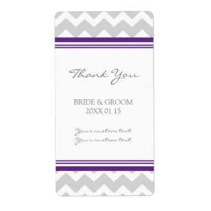 Gray Plum Chevron Wedding Labels