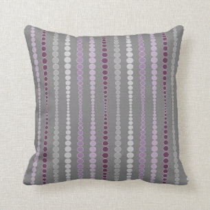 Gray, Plum & Lilac “Soundwaves” Throw Pillow