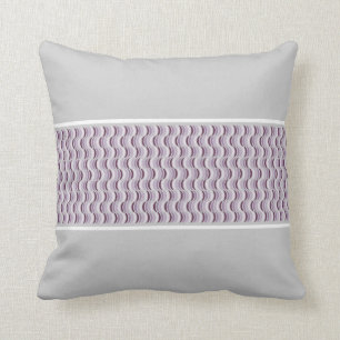 Gray, Plum & Lilac Stripe Throw Pillow
