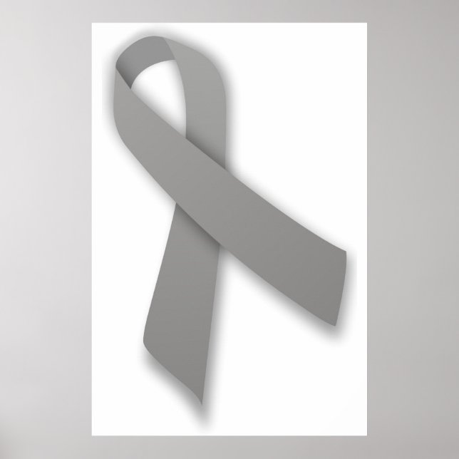 Gray Political Statement Awareness Ribbon Poster (Front)