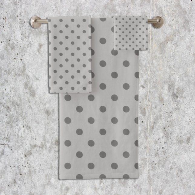 Gray Polka Dot Bath Towel Set (Creator Uploaded)
