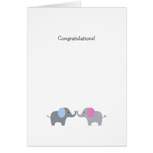 Gray Polka Dot Elephant Baby Congrats Card