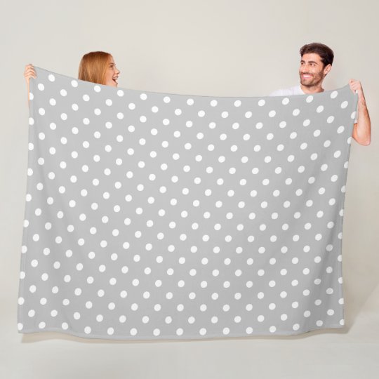 Gray Polka Dot Fleece Blanket