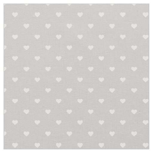 Gray Polka Dot Hearts Fabric