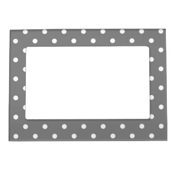 Gray Polka Dot Magnetic Frame by LokisColors at Zazzle