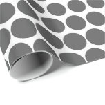 Gray Polka Dot Modern White Wrapping Paper