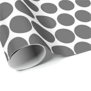 Gray Polka Dot Modern White Wrapping Paper