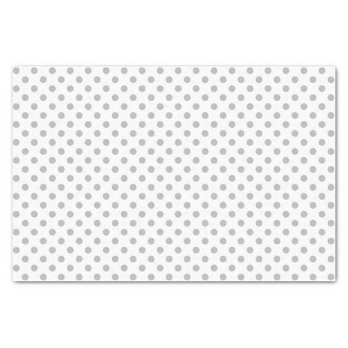 Gray Polka Dot on White Tissue Paper