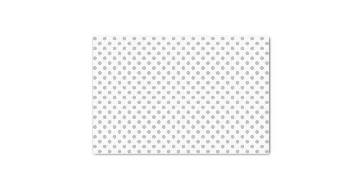 Gray Polka Dot on White Tissue Paper Zazzle