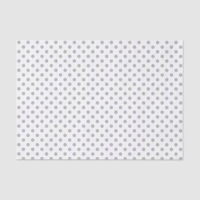 Gray Polka Dot on White Tissue Paper (Front)