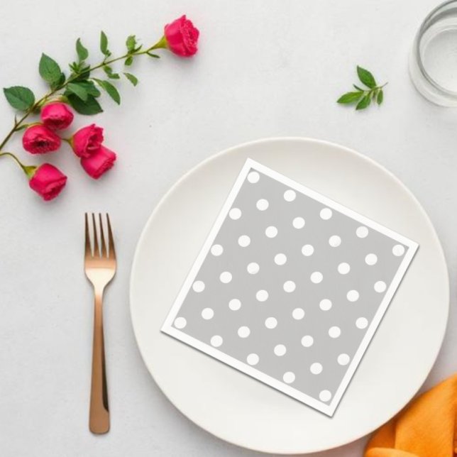 Gray Polka Dot Paper Napkins (Creator Uploaded)