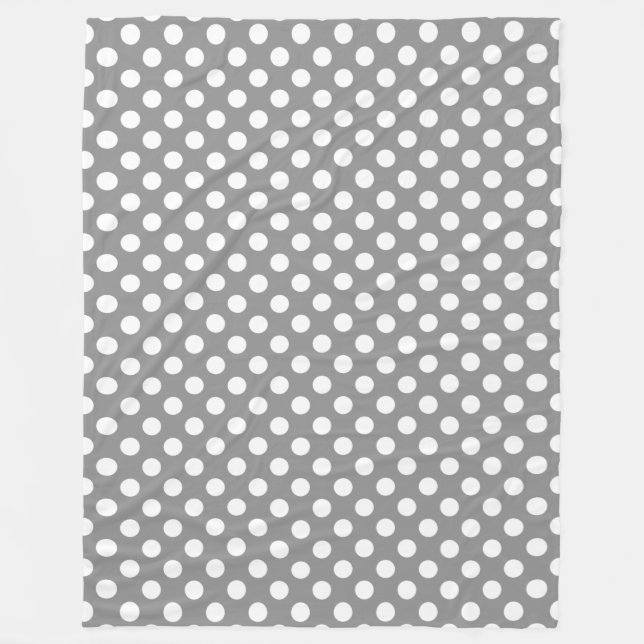 Gray Polka Dot Pattern Fleece Blanket (Front)