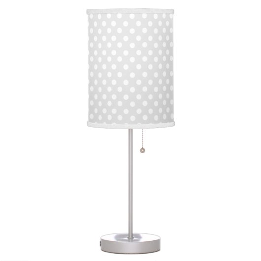 Gray polka dot pattern table lamp (Left)