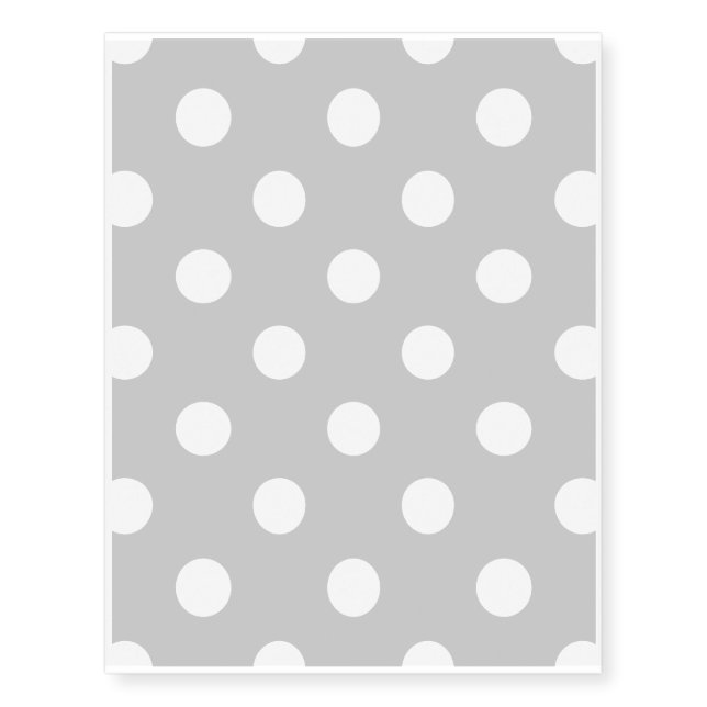 Gray Polka Dot Pattern Temporary Tattoos (Front)