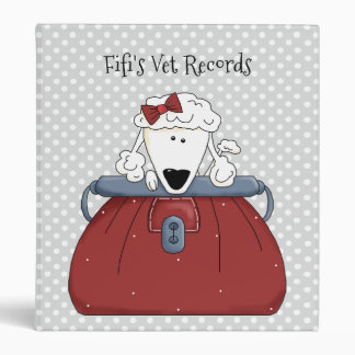 Gray Polka Dot Poodle Vet Records Binder