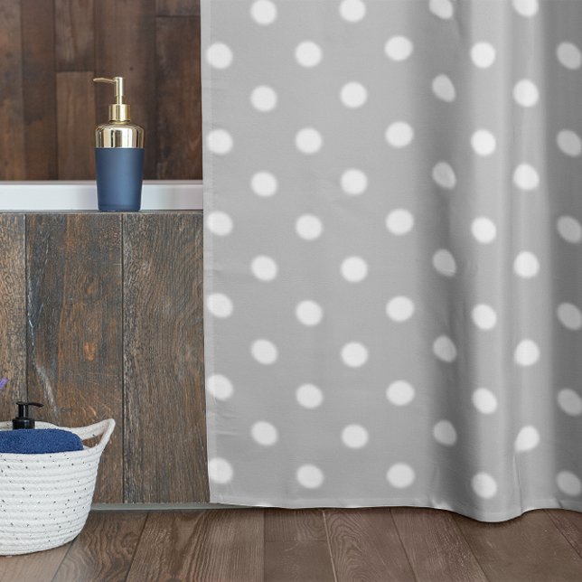 Gray Polka Dot Shower Curtain (Creator Uploaded)