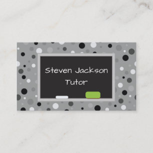 Gray Polka Dot Tutoring Business Card