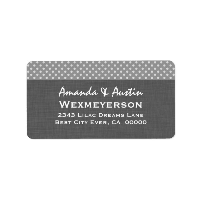 Gray Polka Dot Wedding Collection A2 Label (Front)