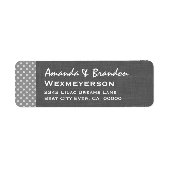 Gray Polka Dot Wedding Collection A2A Label (Front)