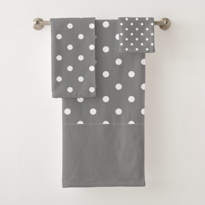 Gray Polka Dots Bath Towel Set | Zazzle.com