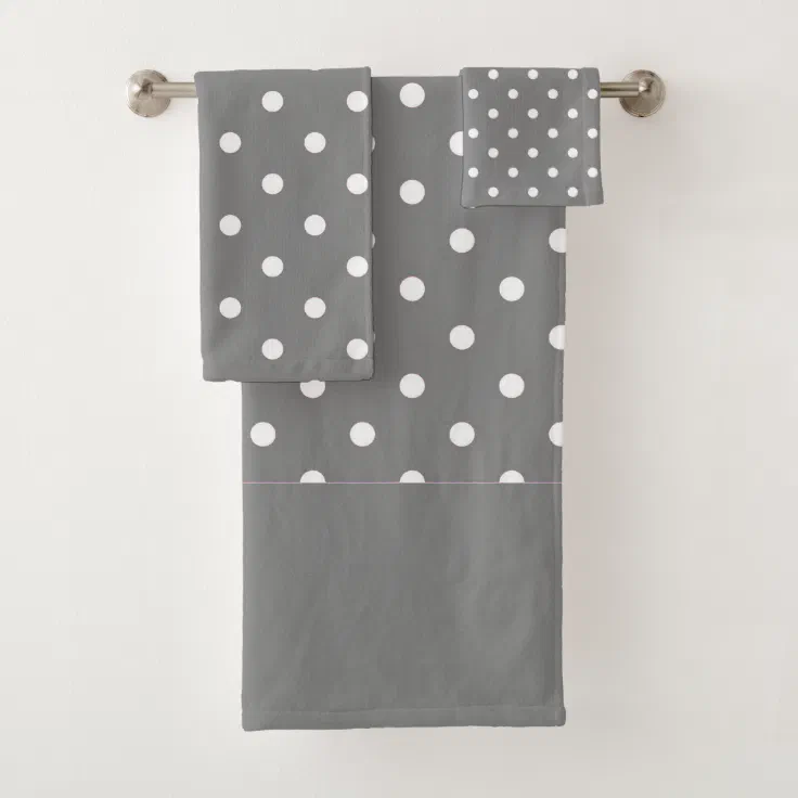 Gray Polka Dots Bath Towel Set Zazzle