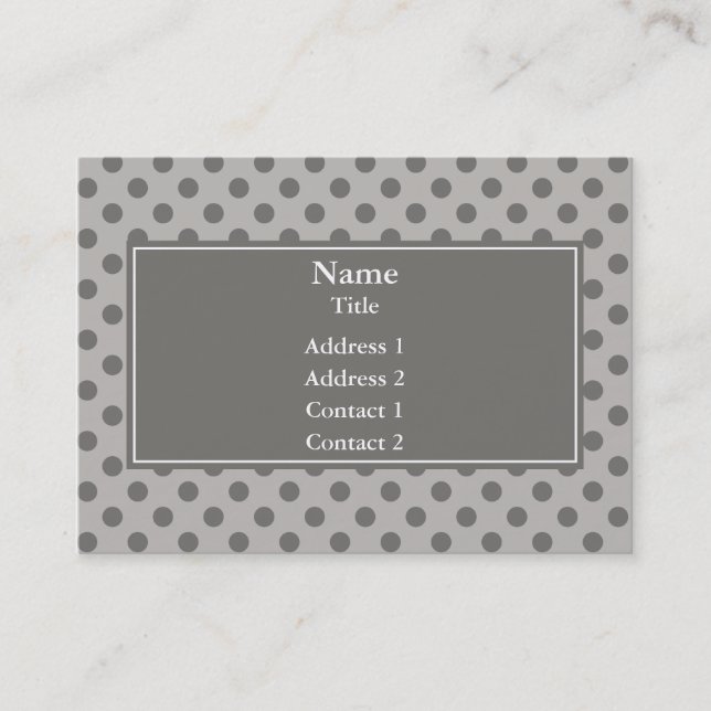 Gray Polka Dots Business Card (Front)