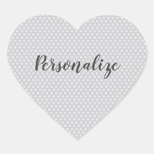 Gray polka dots heart sticker (Front)