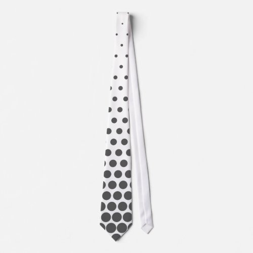Gray Polka Dots Modern White Neck Tie