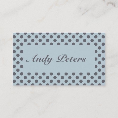 Gray polka dots on blue business card