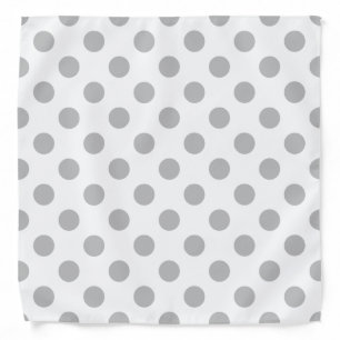 Gray polka dots on white bandana