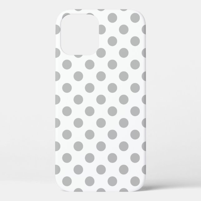 Gray polka dots on white Case-Mate iPhone case (Back)