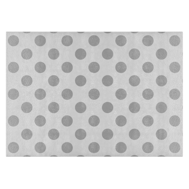 Gray polka dots on white cutting board (Front)