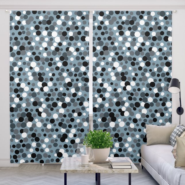 Gray Polka Dots Pattern Curtains  (Living Room)