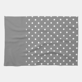 Gray Polka Dots Pattern Towel by LokisColors at Zazzle