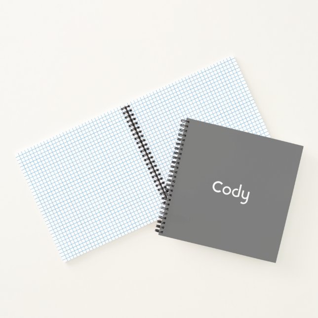 Gray Polka Dots Personalized Notebook (Inside)