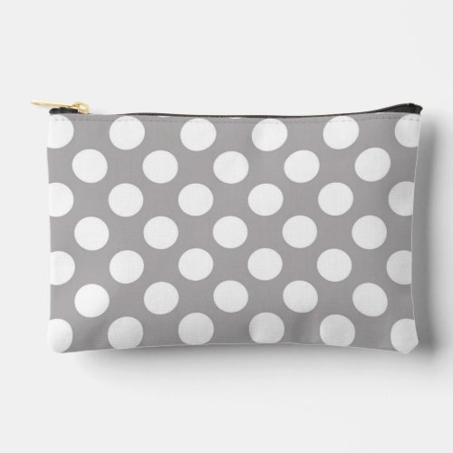 Gray Polka Dots Polka Dot Pattern Dots Dotted Accessory Pouch