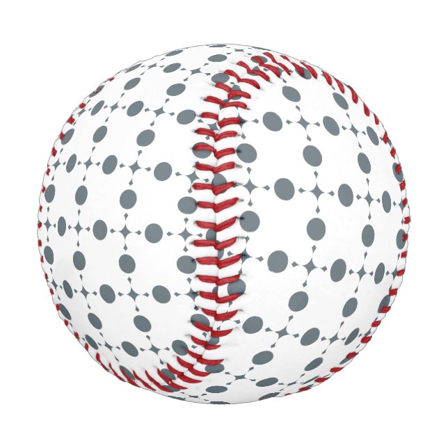 Gray Polka Dots, Polka Dot Pattern, Dots, Dotted Baseball (Angled)