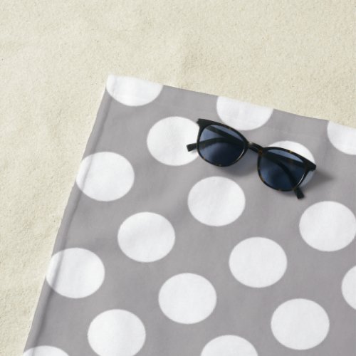 Gray Polka Dots Polka Dot Pattern Dots Dotted Beach Towel