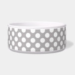 Gray Polka Dots, Polka Dot Pattern, Dots, Dotted Bowl<br><div class="desc">Cute,  fun and adorable polka dot pattern in gray and white color. Modern and trendy gift,  perfect for the polka dots lover in your life.</div>
