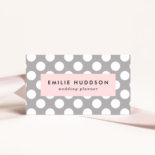 Gray Polka Dots Polka Dot Pattern Dots Dotted Business Card