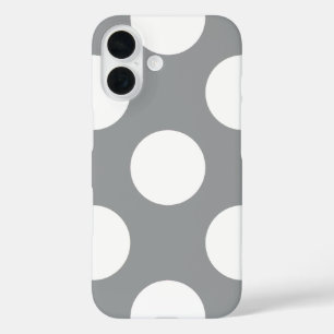 Gray Polka Dots, Polka Dot Pattern, Dots, Dotted iPhone 16 Case