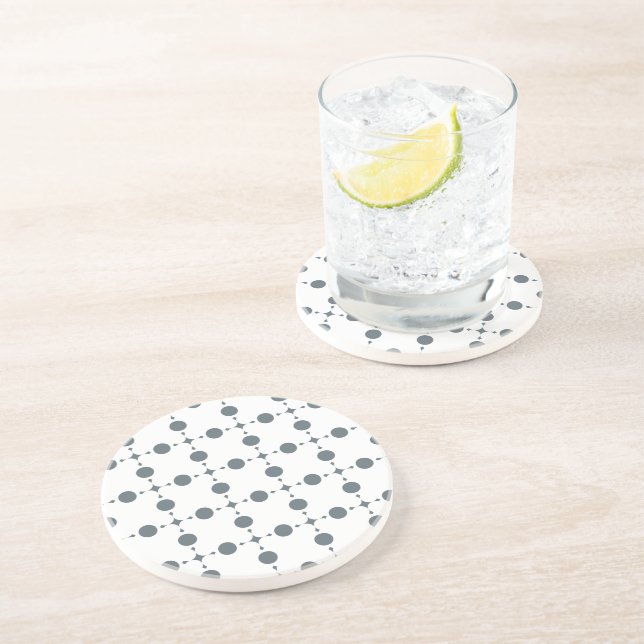 Gray Polka Dots, Polka Dot Pattern, Dots, Dotted Coaster (Side)